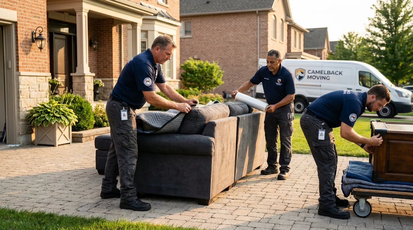 Large estate moving crew wrapping furniture in Mount Vernon, NY