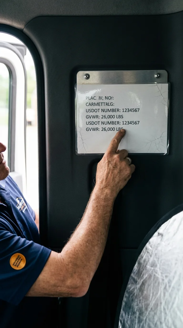USDOT licensing placard verification in Mount Vernon